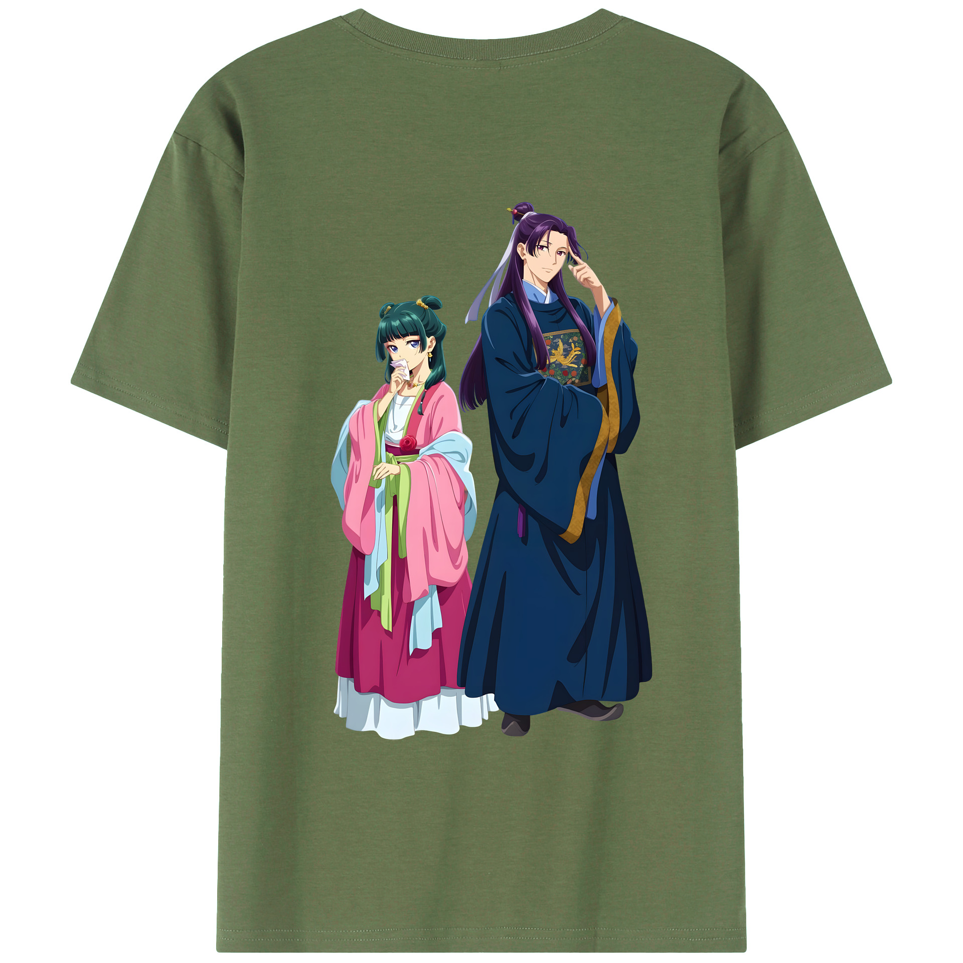 （画像用） 薬屋のひとりごと The Apothecary Diaries 綿100％ メンズ半袖Tシャツ（バックプリント） 通気性